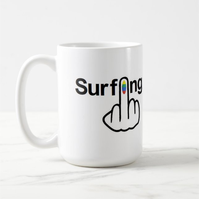 Tasse Bird Drehend Surfing Gedreht (Links)