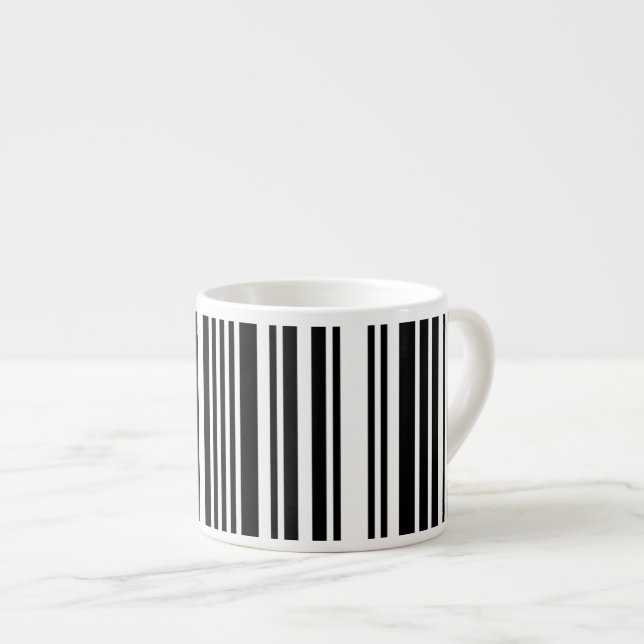 Tasse "Black Barcode Lines Espresso" (Vorderseite Rechts)