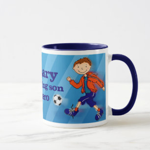 Tasse Blau des Fußballhelden