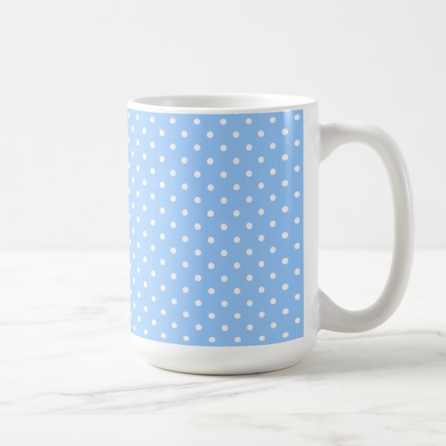 Tasse/blaue und weiße Polka-Punkte Tasse (Rechts)