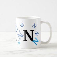 Tasse - Blindbuchstaben in Blau