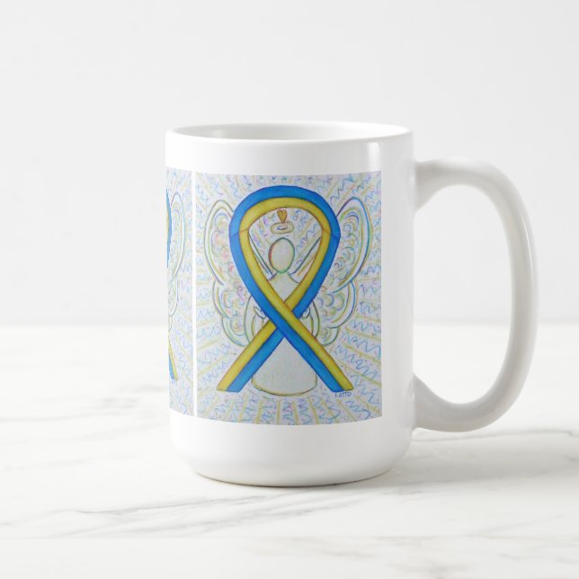Tasse "Blue and Yellow Awareness Ribbon Angel" (Rechts)