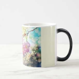Tasse. Blumen, Apfelblüten, Kirschblüten Verwandlungstasse