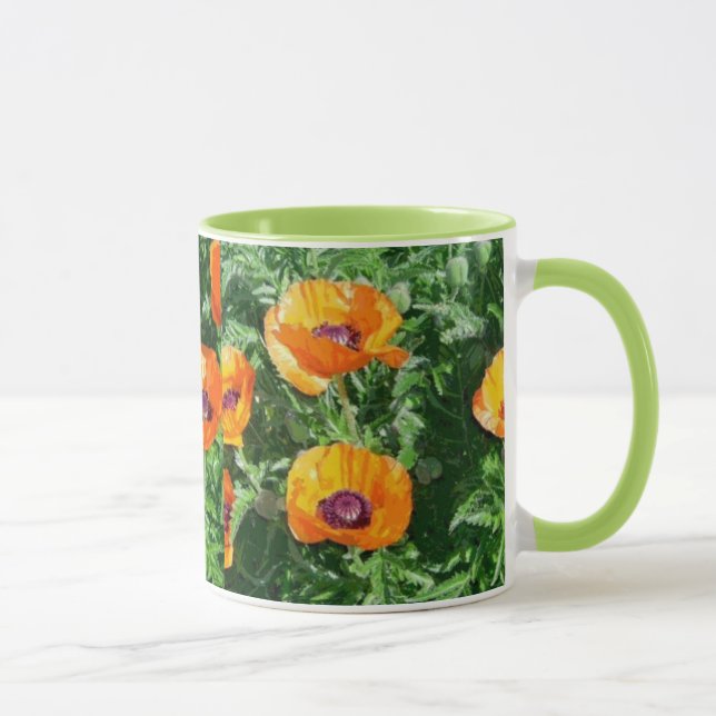 Tasse, Blumen (Mohnblumen) Tasse (Rechts)