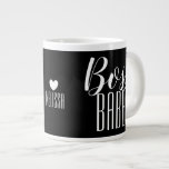 Tasse Boss Babe Personalisierter Name Herz Schwarz<br><div class="desc">Tasse mit Nachricht und Ort für den Namen. Geben Sie vor der Bestellung Ihren eigenen Namen/Text ein.</div>