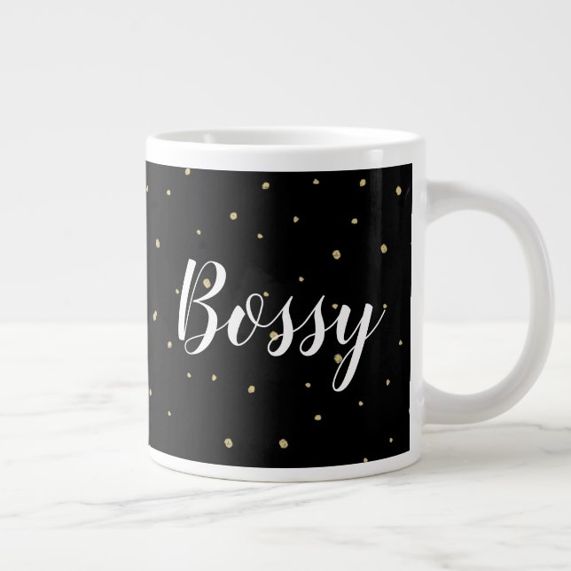 Tasse - Bossy Gold Dots Confetti Black (Rechts)