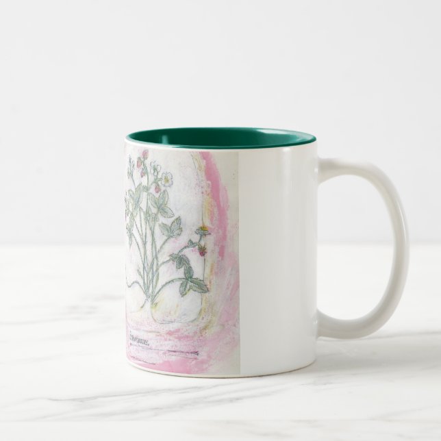Tasse - botanischer Druck mit zwei Tönen (Rechts)