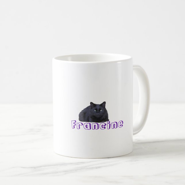 Tasse - Brief mit schwarzer Katze und Name (VorderseiteRechts)