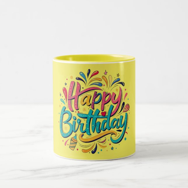 Tasse "Buntes Glück zum Geburtstag" (Mittel)
