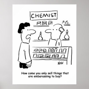 Tasse Chemiker verkauft nur peinliche Produkte Poster