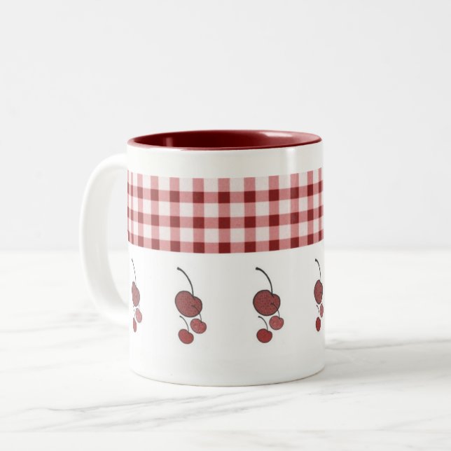 Tasse Cherries & Gingham (Vorderseite Links)