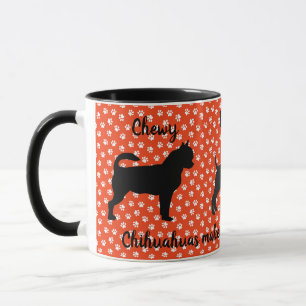 Tasse Chihuahua, rot und weiß