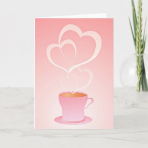 Tasse Choco-Herzen Feiertagskarte