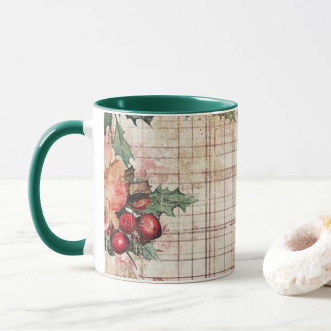 Tasse Christmas Collage Junk Journal Var09 (Mit Donut)