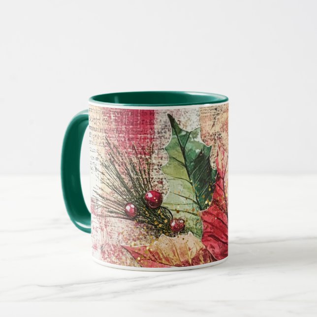 Tasse Christmas Collage Junk Journal Var11 (Vorderseite Links)