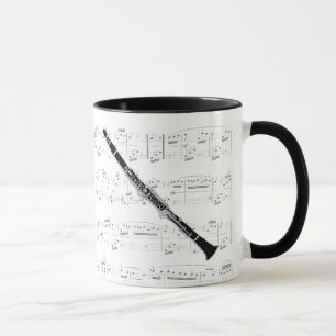 Tasse - Clarinet mit Blattmusik