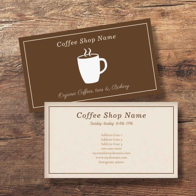 Tasse & Coffee Shop Visitenkarte (Coffee Shop Business Card)