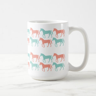 Tasse Coral und Aquamarines Pferdemuster
