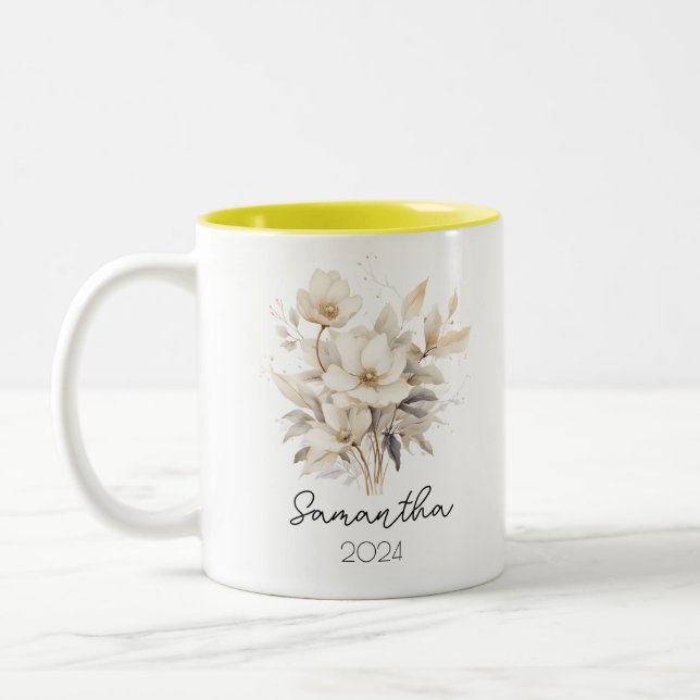 Tasse-Cup für die Geburtstag-Blume Zweifarbige Tasse (Links)