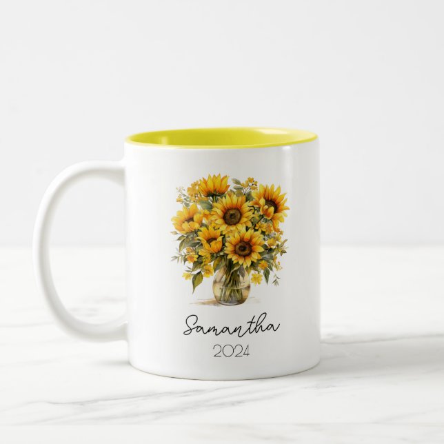 Tasse-Cup für die Geburtstag-Blume Zweifarbige Tasse (Links)