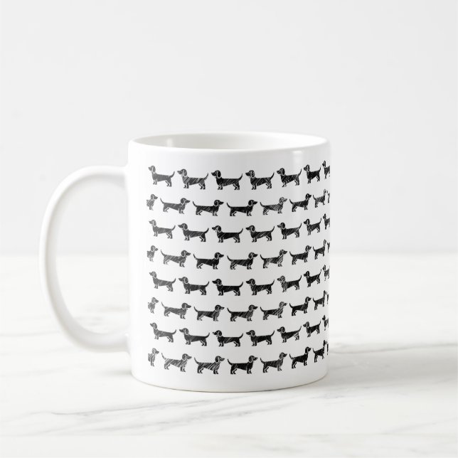 Tasse Dackel Sketch Design (Links)