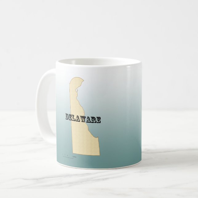 Tasse - Delaware Staat Map mit City (Vorderseite Links)