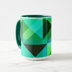 Tasse der abstrakten geometrischen Kunst in Grün u