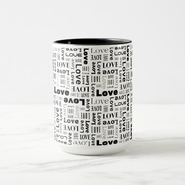 Tasse der Abstrakten Liebe Schwarz/Weiß (Zentrum)