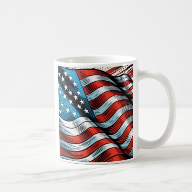 Tasse der amerikanischen Flagge (Rechts)