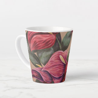 Tasse der Anthurium-Blume in Rot und Rosa