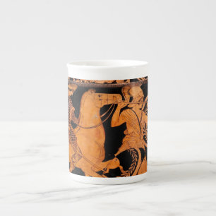 Tasse der antiken griechischen Schwarzweißkunstbon