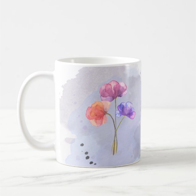 Tasse der Aquarell-Blume (Links)