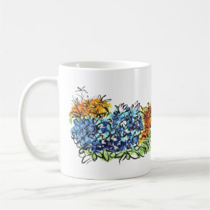 Tasse der Aquarell-Wildblumen