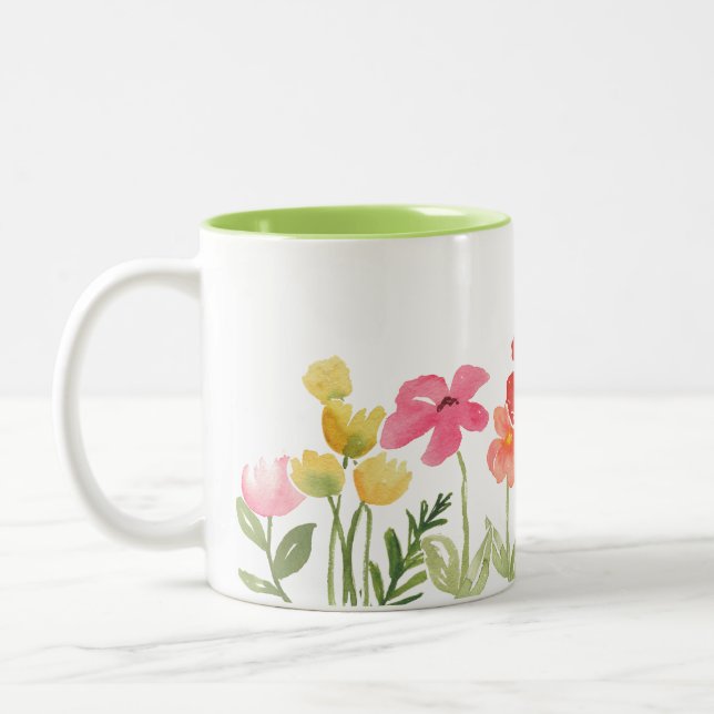 Tasse der Aquarellfarben-Wildblume (Links)