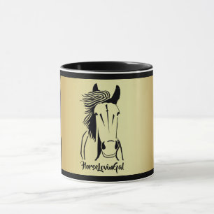 Tasse der Artistischen Schwarz/Gold Horse Lovin