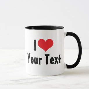 Tasse der benutzerdefinierten I-Liebe (2-seitig)