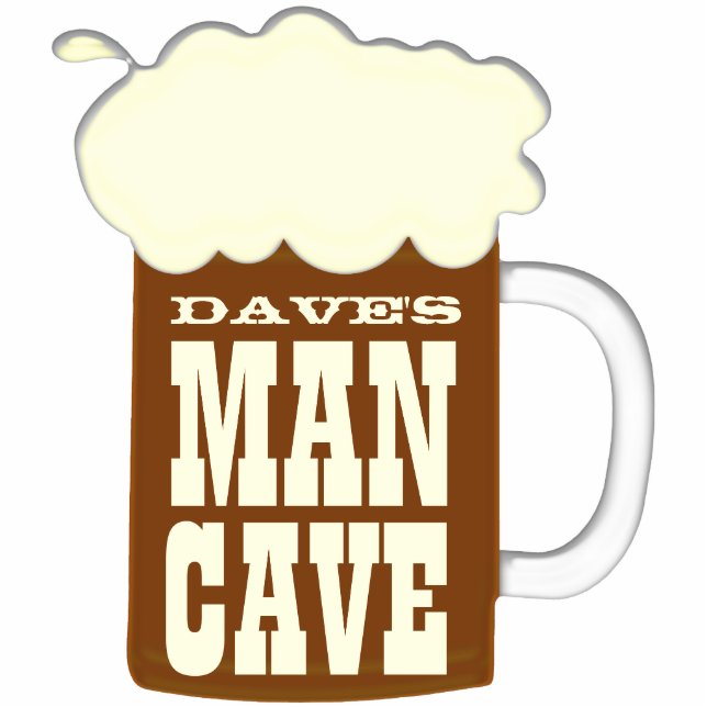 Tasse der Bier Funny Man Höhle Freistehende Fotoskulptur (Vorne)