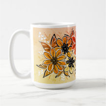 Tasse der Blume im Herbst