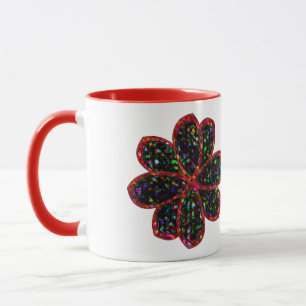 Tasse der Blume in Schwarz und Rot