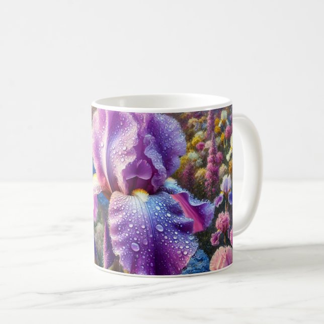 Tasse der Blume mit einer Blume der Lavendelinie (VorderseiteRechts)