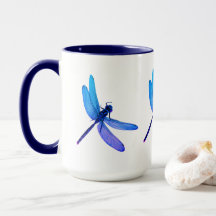 Tasse der Combo-Tasse für lila und blaue Libelle