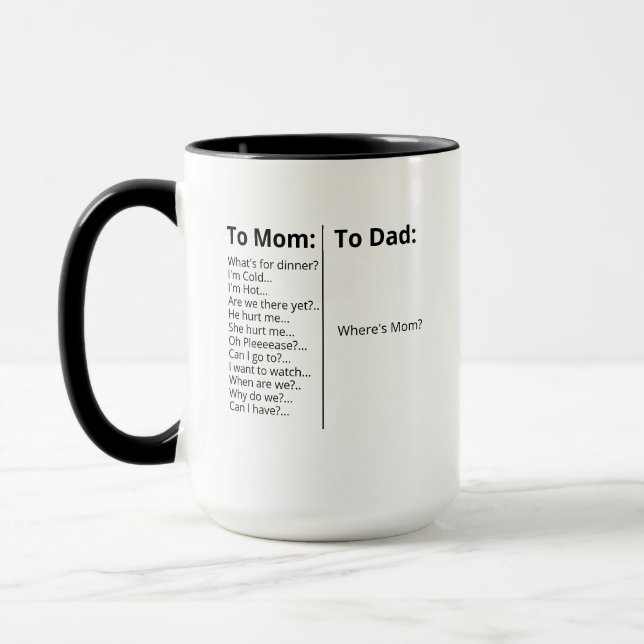 Tasse der Eltern, Kindergeschenk für Mama, lustig (Links)