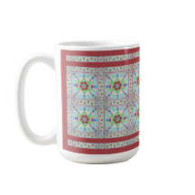 Tasse der farbenfrohen Blumenmuster (rot)