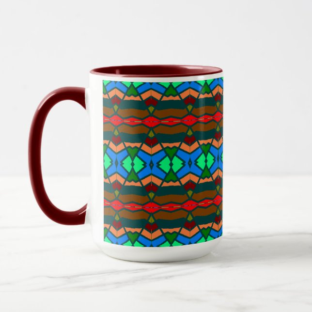 Tasse der farbenfrohen Muster (Links)