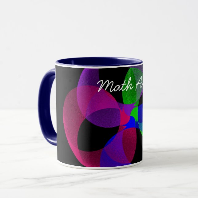 Tasse der farbigen Fusion Geometric Math Art (Vorderseite Links)