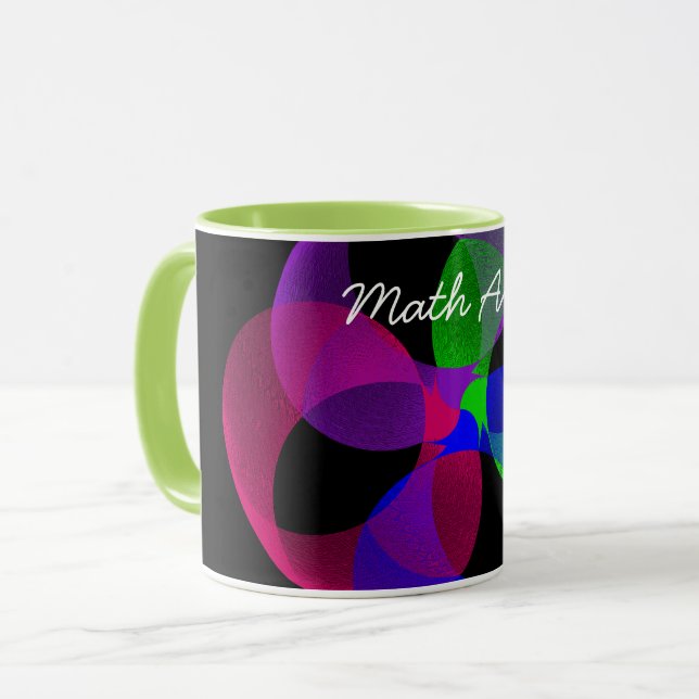 Tasse der farbigen Fusion Geometric Math Art (Vorderseite Links)