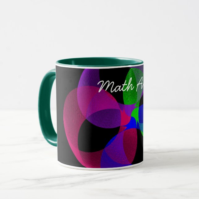 Tasse der farbigen Fusion Geometric Math Art (Vorderseite Links)