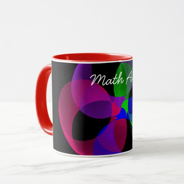 Tasse der farbigen Fusion Geometric Math Art (Vorderseite Links)