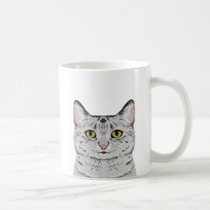 Tasse der grauen Katze - niedliche Tasse