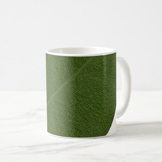 Tasse der grünen Leaf-Grid-Illustration (VorderseiteRechts)
